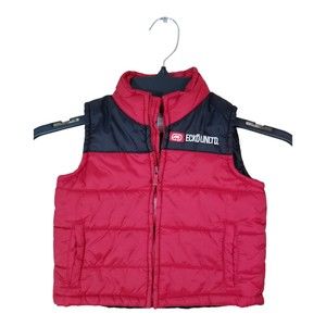 Ecko Unltd Toddler Outdoor Winter Vest Full Zipper Pockets Red Black Sz 18 Month
